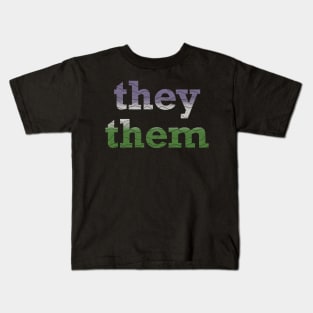 Genderqueer They Them Waves Kids T-Shirt